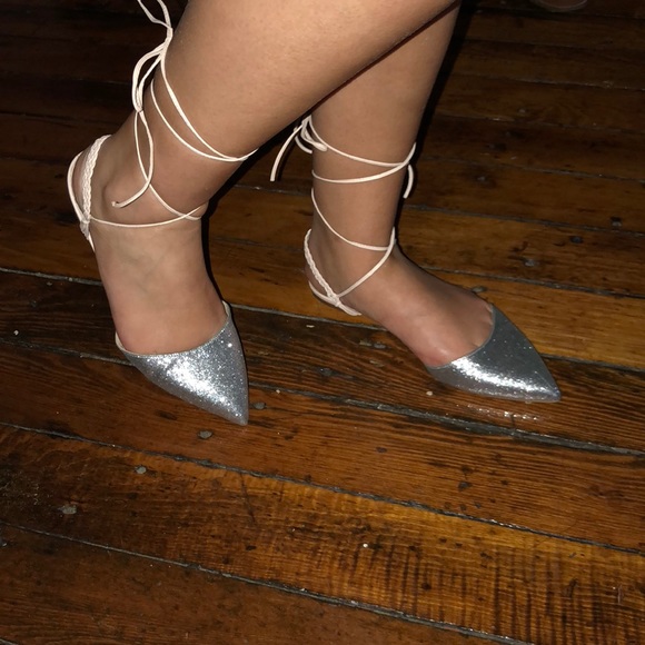J Crew silver sparkly pointy flats - Picture 6 of 6